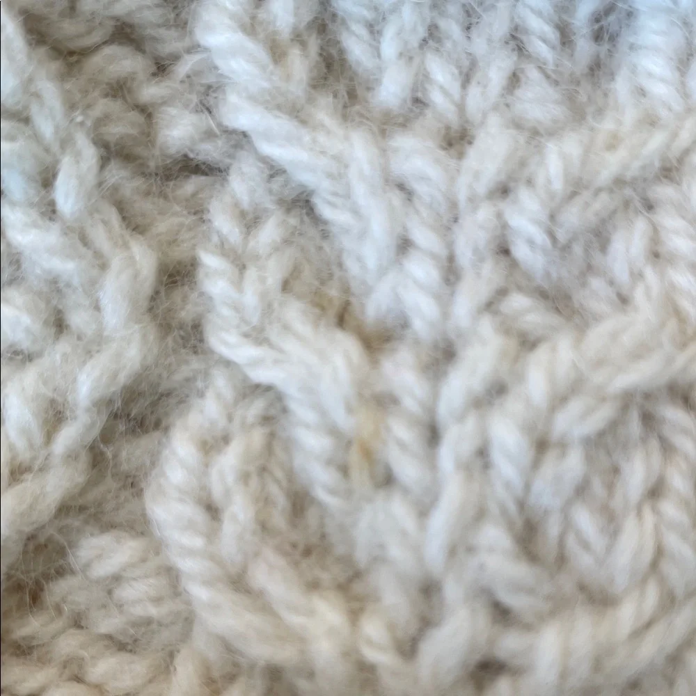 Vintage Cozy Cream Knit Hat and Mittens Set for Kids